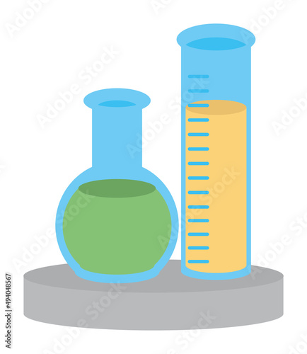 different laboratory glassware