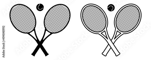 Fotografia Tennis rackets icon on white background