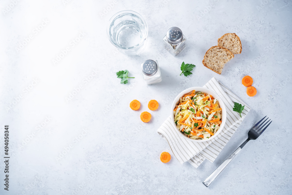 Cabbage carrot salad in a bowl Cabbage carrot salad in a bowl