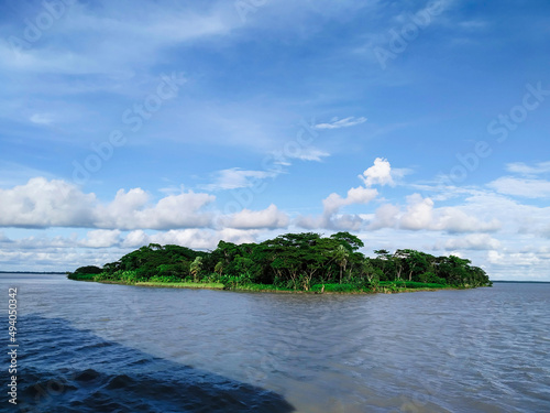 Buautiful river island is located in Barguna photo