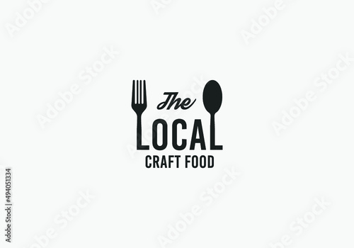 Local Craft Food logo design template - local food poster for restaurant, cooking, and food business