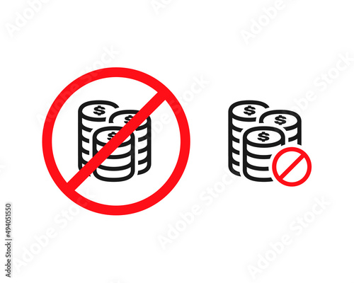 No money coin icon. Vector illustration