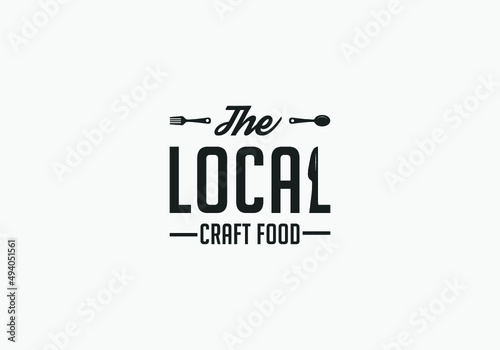 Local Craft Food logo design template - local food poster for restaurant, cooking, and food business