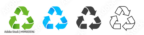 set of recycling icons. recycle logo symbol. vector illustration photo