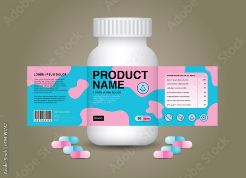 supplement bottle Packaging, Cosmetic package. Milk label product design. 3d supplement bottle vector, 3d white plastic Pills box, White medical container. healthcare bottle, realistic mock-up. 