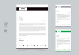 Corporate company modern minimalist letterhead design template 3 color bundle vector file