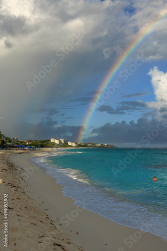 rainbow over the beach