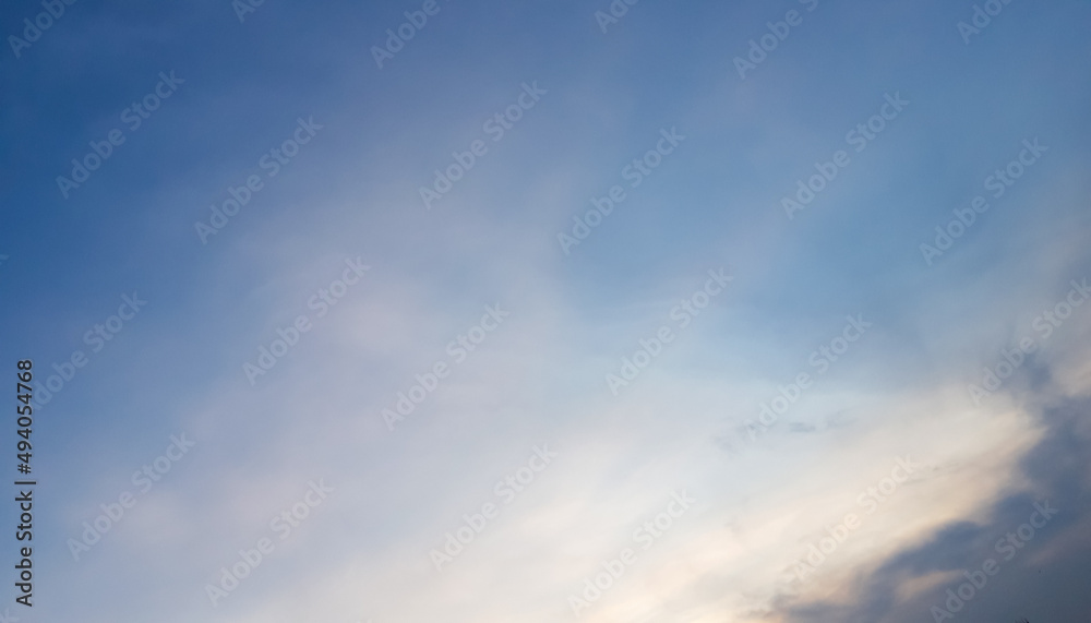 Beautiful white and blue sky.. Skyscape Photo.