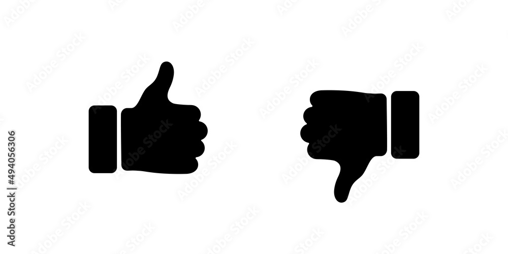 Thumb up and down sign icon illustration Thumb up and down sign icon illustration