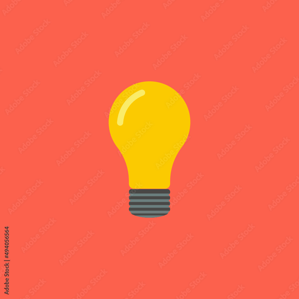 Bulb vector icon. Bulb illustration, Glowing yellow bulb Bulb vector icon. Bulb illustration, Glowing yellow bulb