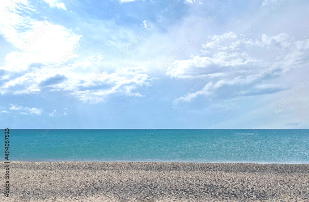 sea water landscape, skyline sky and ocean scene