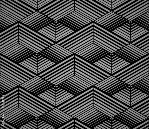 Abstract geometric pattern with stripes, lines. Seamless vector background. Black and gray ornament. Simple lattice graphic design