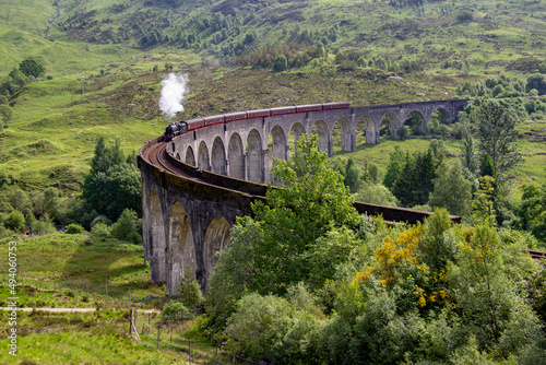 Glenfinnan train viaduct in Scotland, UK photo