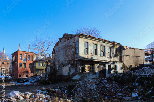 Closeup of an abandoned house
