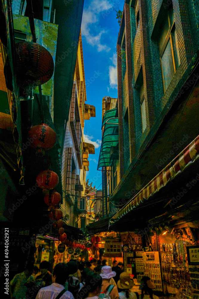 Obraz premium 九份の路地の提灯(台湾)