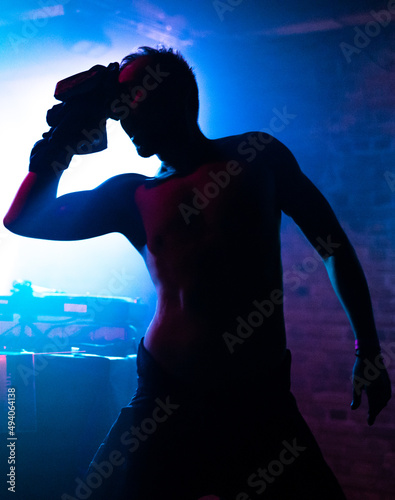 Canvas Print Gay man enjoying his afterparty night after the pride parade