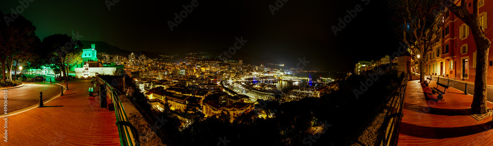 Nachtpanorama Skyline von Monte Carlo - Monaco