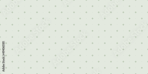 Subtle minimal vector seamless pattern with small diamond shapes, stars, rhombuses, dots. Simple wide geometric background. Abstract minimalist light green texture. Modern repeat decorative design