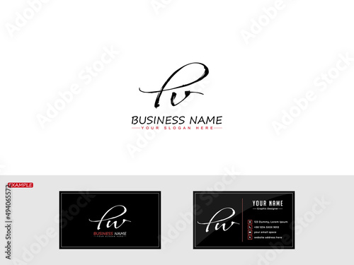 Abstract PV Signature Logo Image, Brush Pv vp logo letter vector for simple modern business card