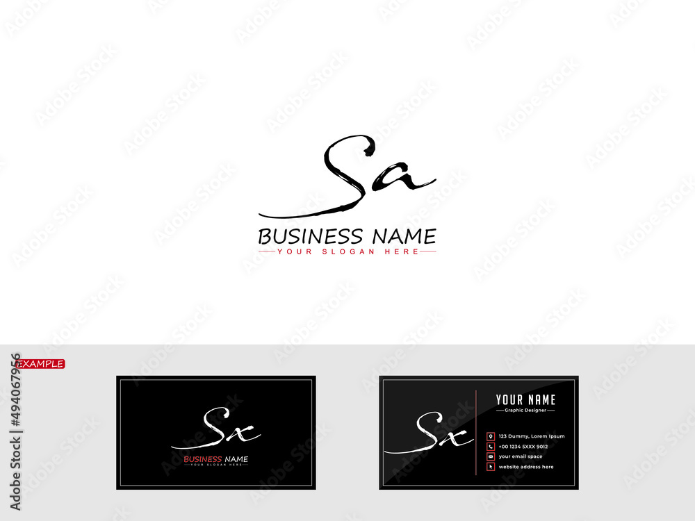 Signature SA Brush Logo, initial Sa as Signature and Handwriting Brush ...