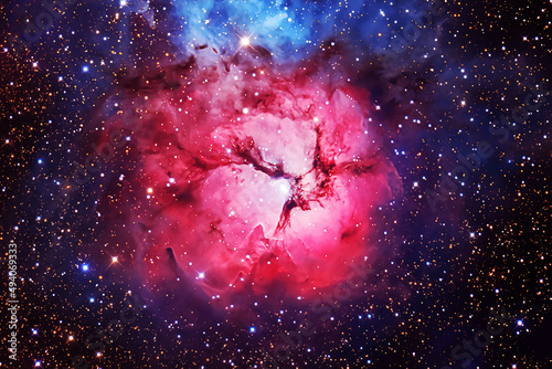 Fotografia, Obraz Beautiful bright space nebula