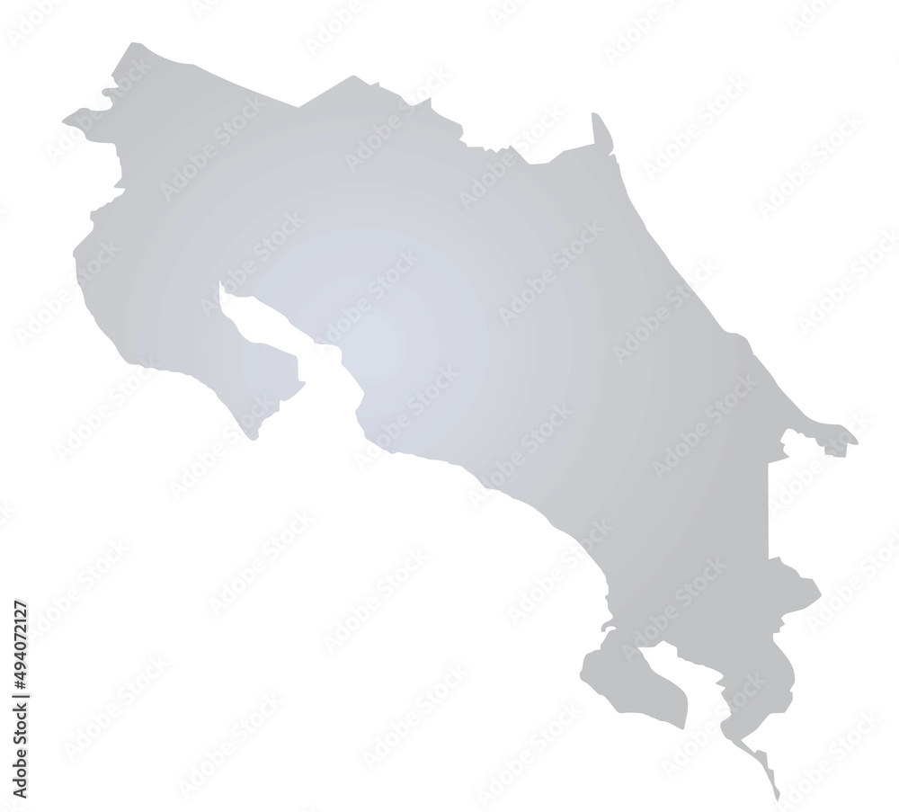 Costa Rica grey map. vector illustration 