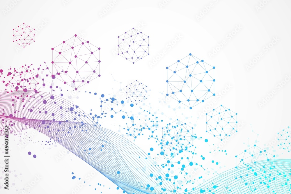 Hexagonal abstract background. Big Data Visualization. Global network connection Hexagonal abstract background. Big Data Visualization. Global network connection