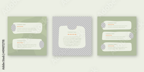 Customer feedback review or testimonial social media post template
