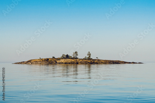 Beautiful view of Stockholm archipelago and Baltic sea at sunset in Sweden