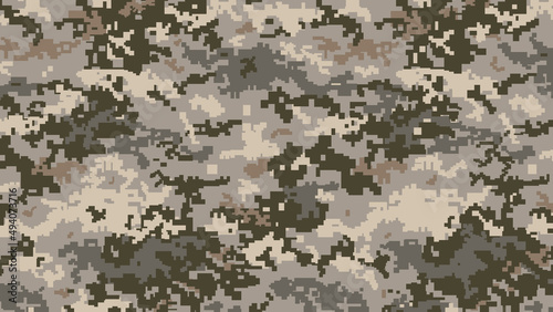 Military pixel camouflage texture pattern horizontal banner illustration wallpaper 