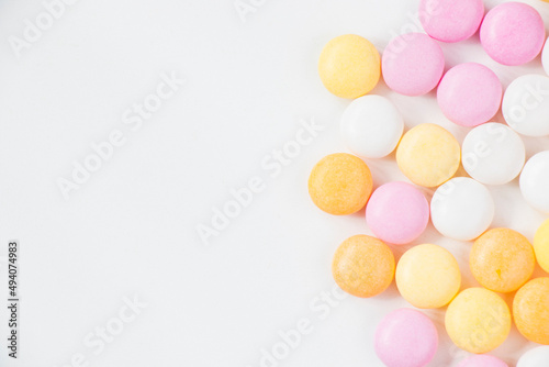 Candy on the white background