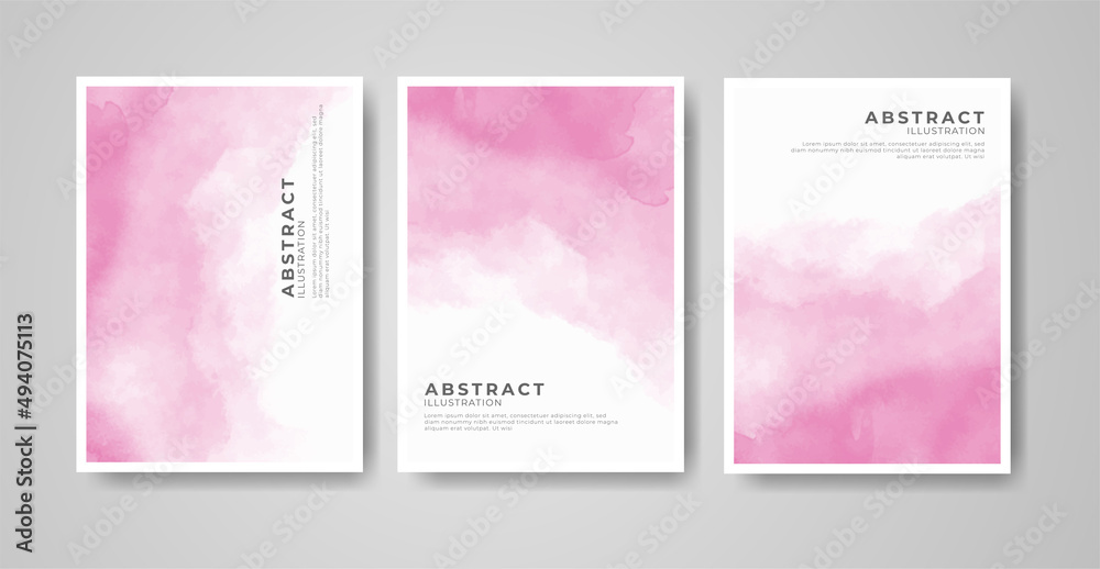 Set of bright colorful vector watercolor background. Abstract illustration