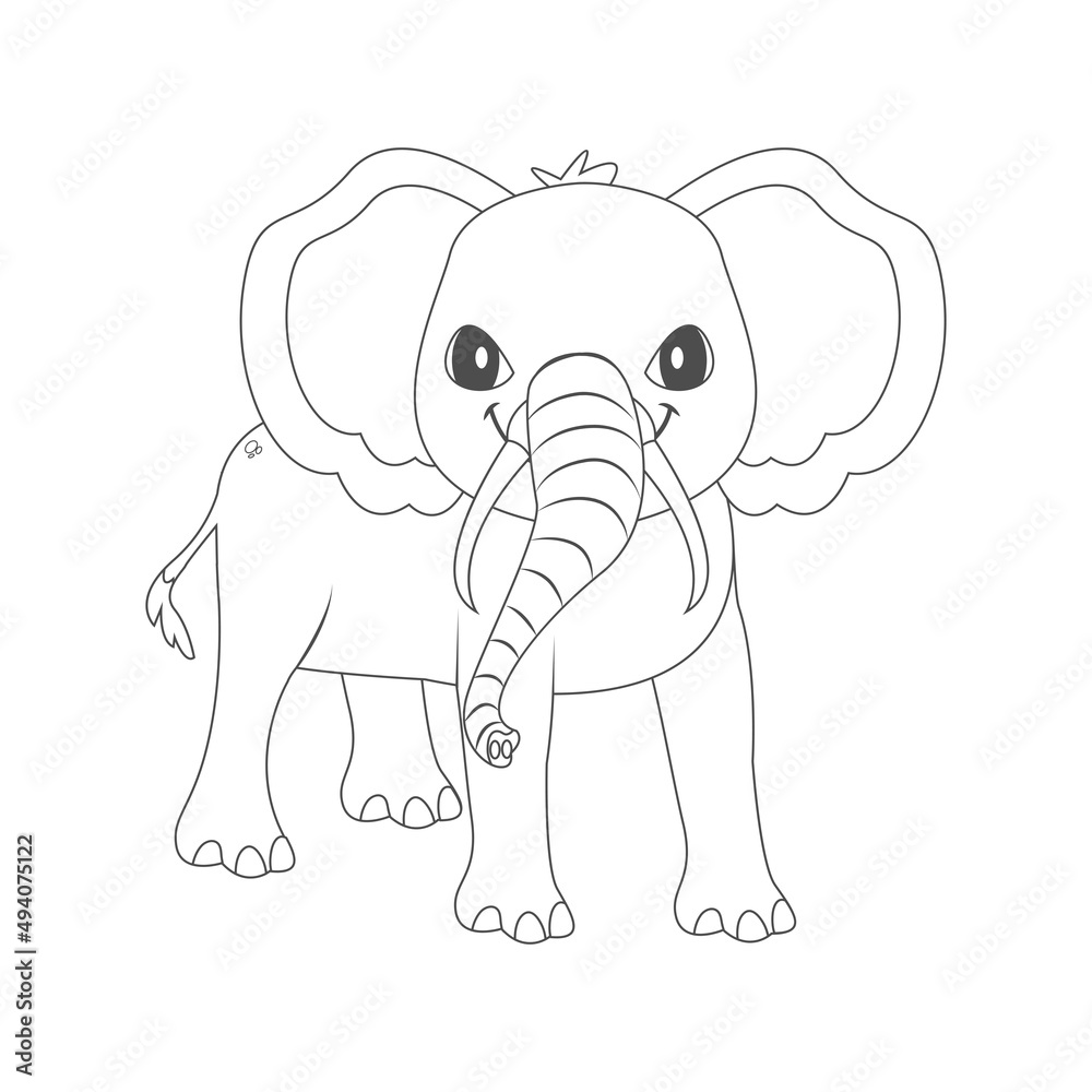 Fototapeta premium Isolated elephant draw animated animals jungle vector illustration