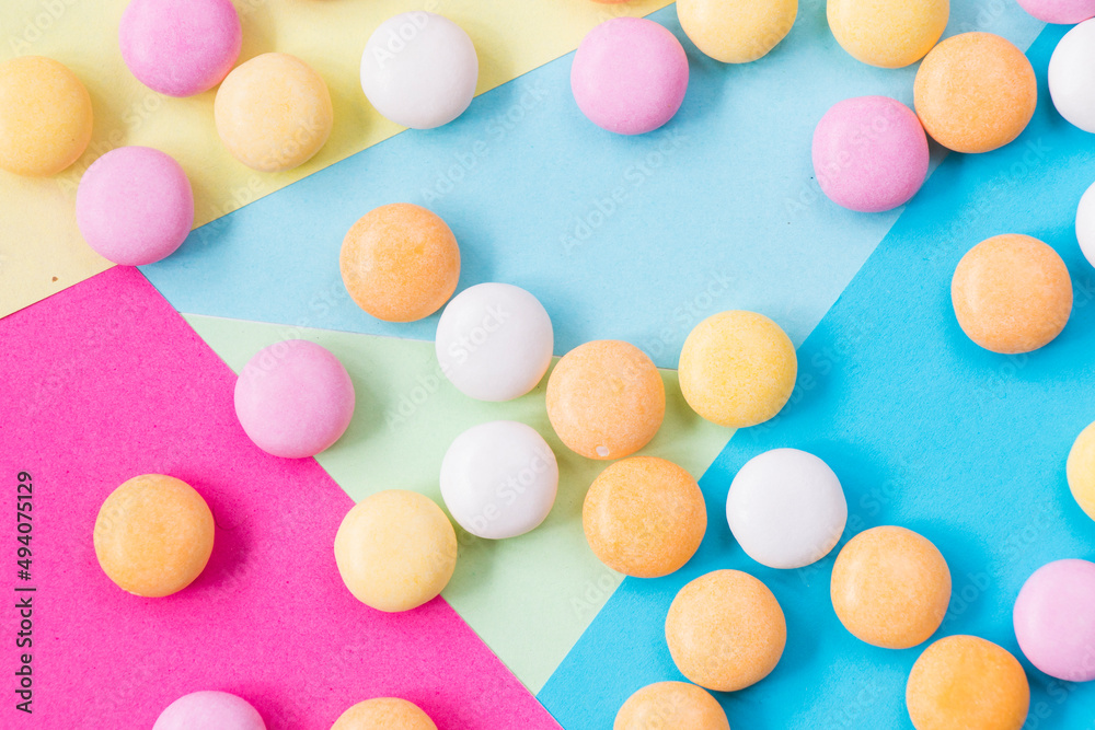 Candy on the colorful background Candy on the colorful background