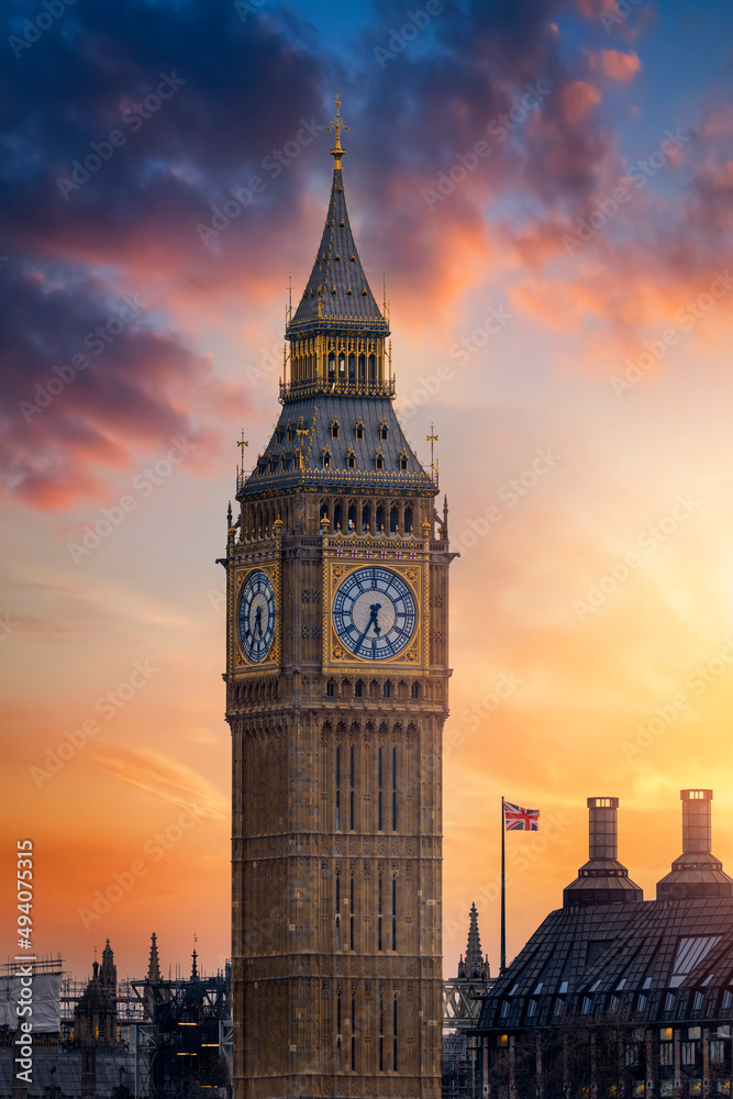 The Elizabeth Tower Or So Called Big Ben Clocktower At Westminster 