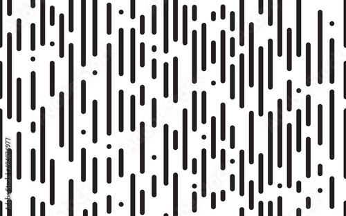 Lines transition. Transition seamless pattern. Black rounded halftone lines on white background. Irregular geometric texture. Modern abstract wallpaper. Monochrome backdrop. Vector