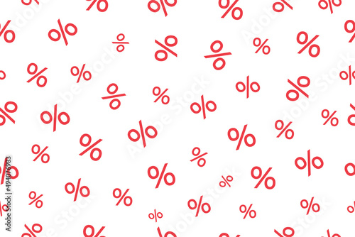 Percent pattern background. Percentage seamless pattern. background for discount, sale and price. Wallpaper for shop, tax and offer. Promotion texture for business, commerce. Vector