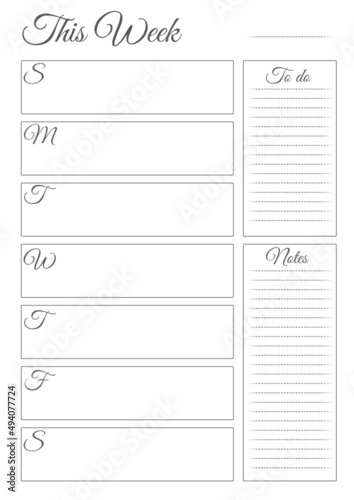 simple weekly planner for printing 