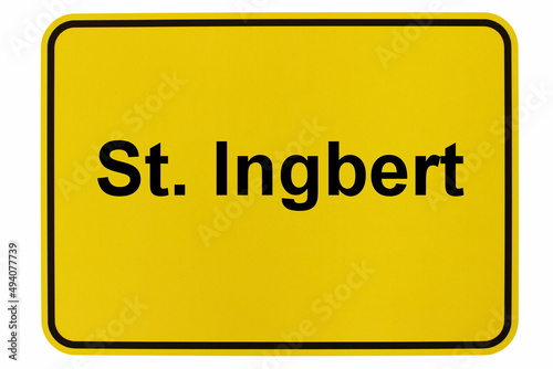 Illustration eines Ortsschildes der Stadt St. Ingbert photo