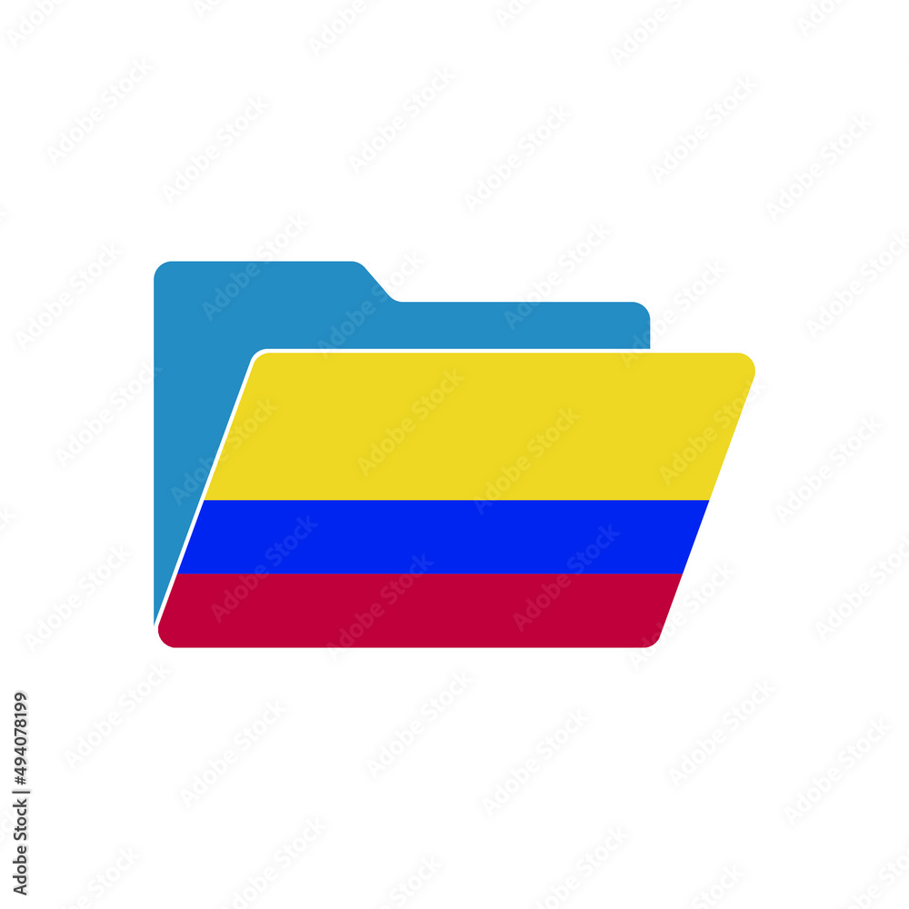 Columbia. Folder icon with Columbia flag. Vector folders icons with flags. Isolated on white background Columbia. Folder icon with Columbia flag. Vector folders icons with flags. Isolated on white background