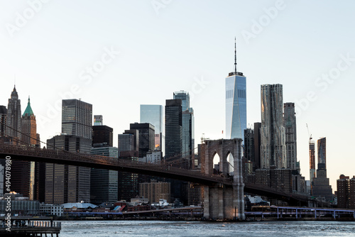 Manhattan s skyline and Brooklyn bridge