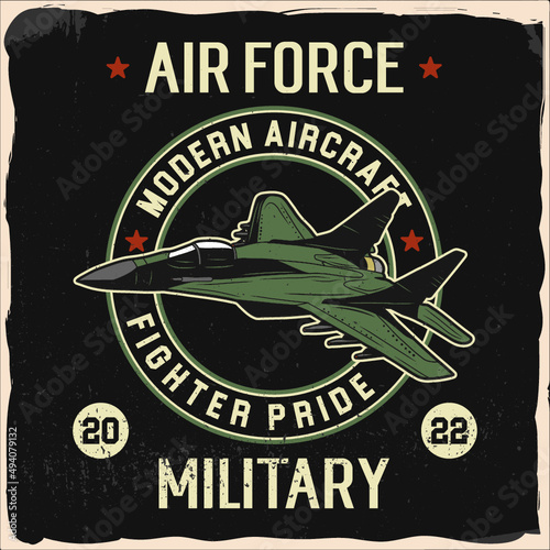 Aircraft, fighter, t-shirt design