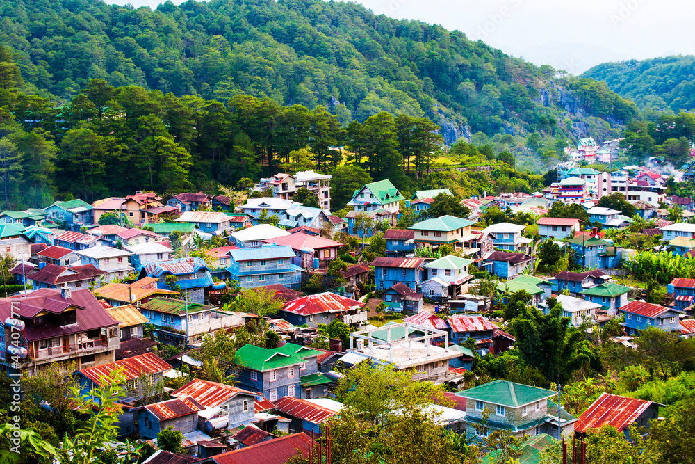 View of Sagada village from Luzon Island, Philippines View of Sagada village from Luzon Island, Philippines