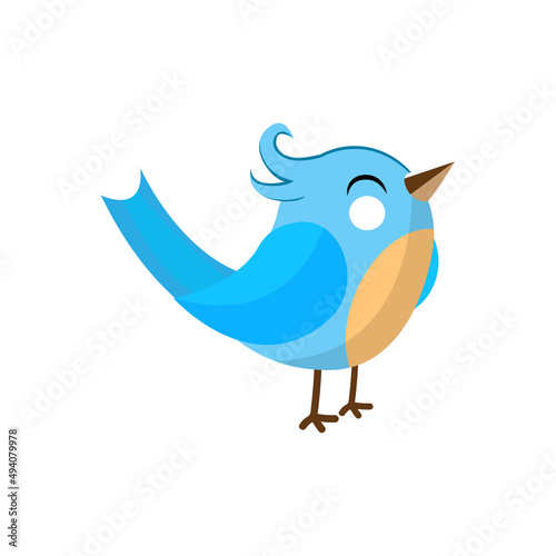 Isolated blue bird animal fly nature wild vector illustration