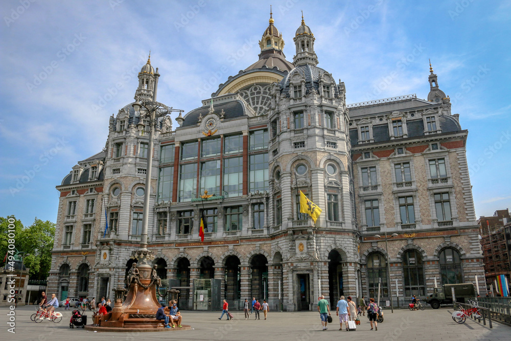 The Central Station in the city of Antwerp, Belgium