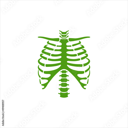 green rib and backbone vector template