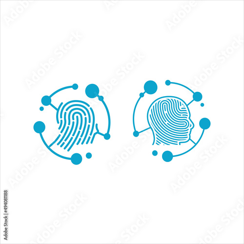 Head fingerprint scanner vector template