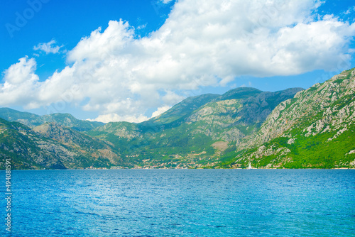 Beautiful summer landscape of the Bay of Kotor coastline - Boka Bay