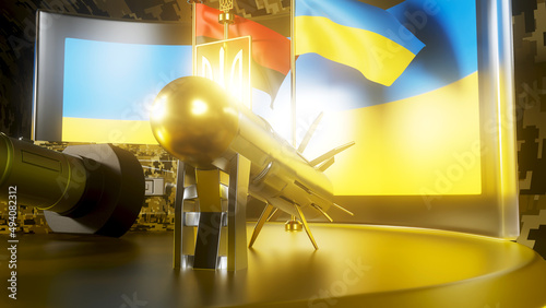 3D render of Javelin. One of the best guns used by the Ukrainian army against Russia.