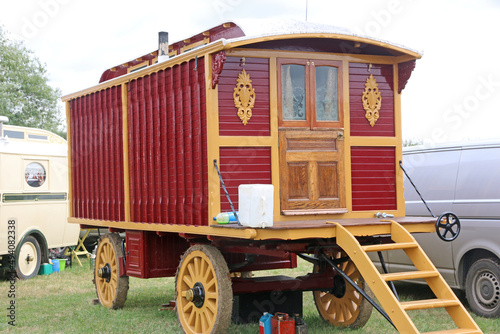 Vintage Caravans in a field photo